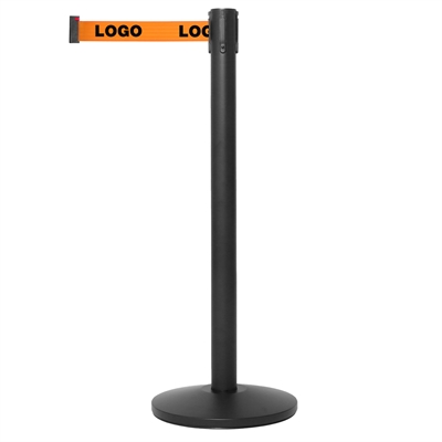 Svart avsperringsstolpe med oransje bånd - Inkl. logo print