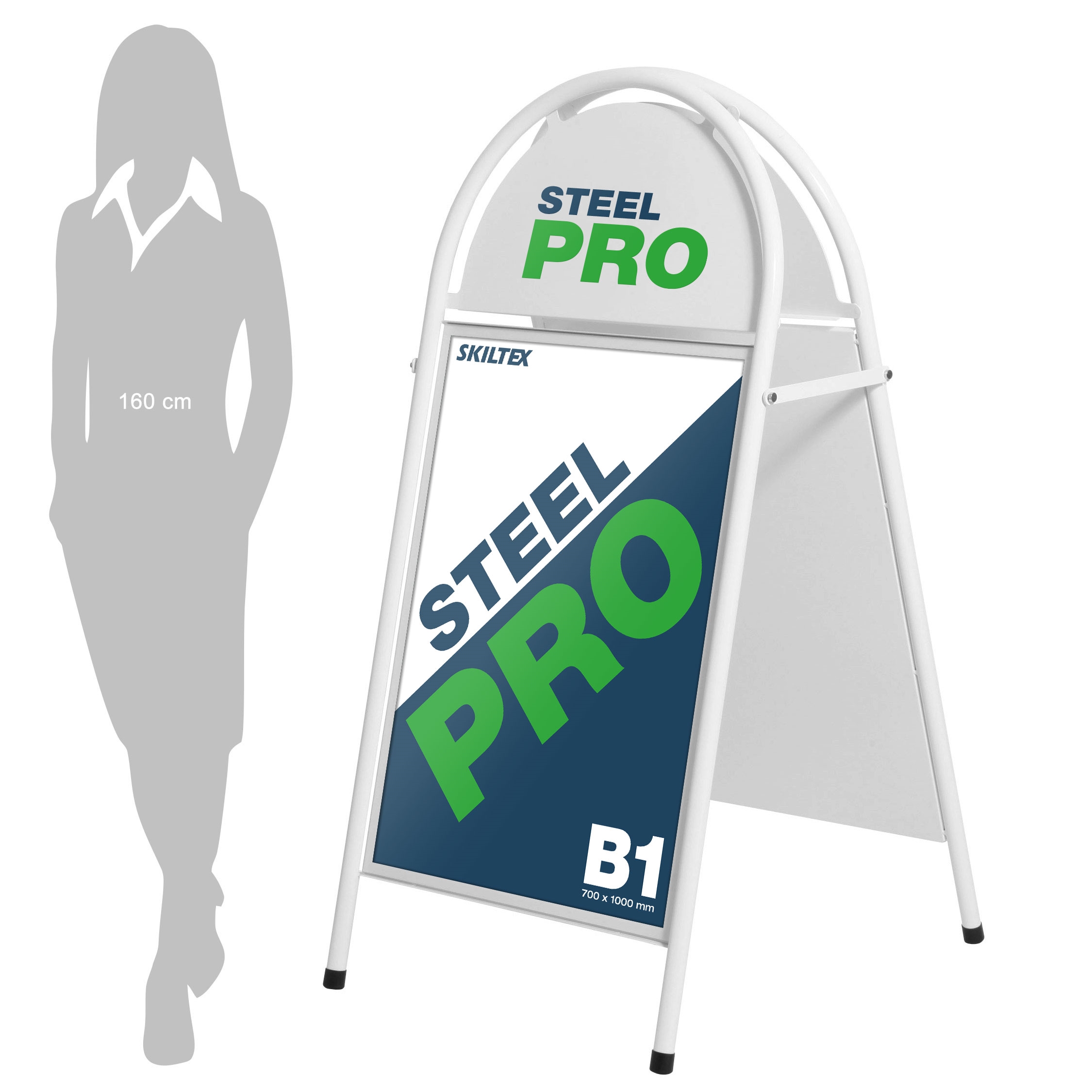 SteelPro Hvit Gatebukk - 70x100 cm