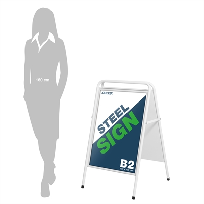 SteelSign Hvit Gatebukk - 50x70 cm