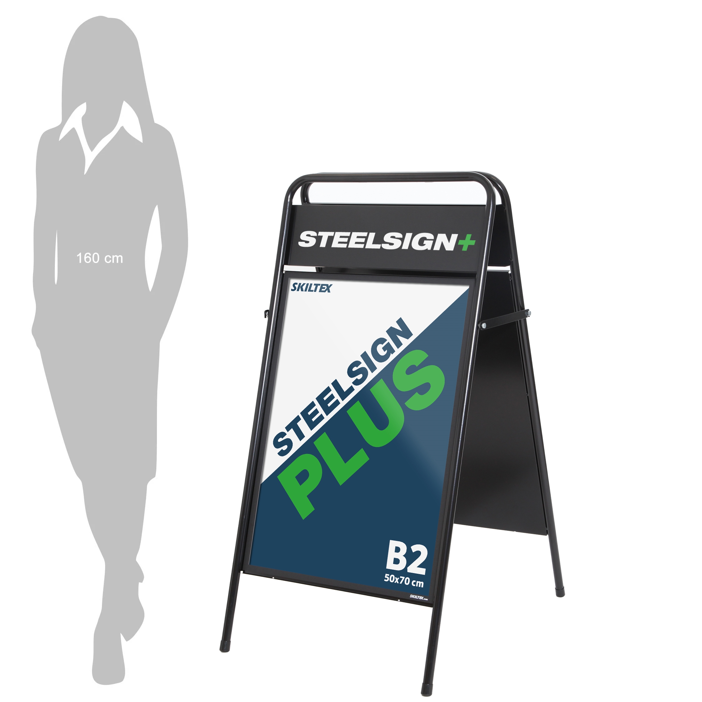 SteelSign PLUS Svart Gatebukk - 50x70 cm