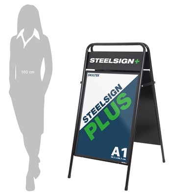 SteelSign PLUS Svart Gatebukk - A1