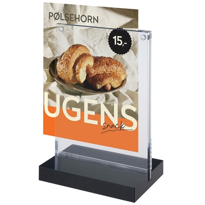 T-Stand LUX magnetisk skiltholder med sort fot - A6