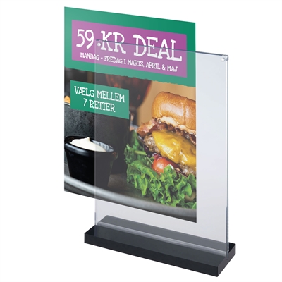 T-Stand LUX magnetisk skiltholder med sort fot - A5