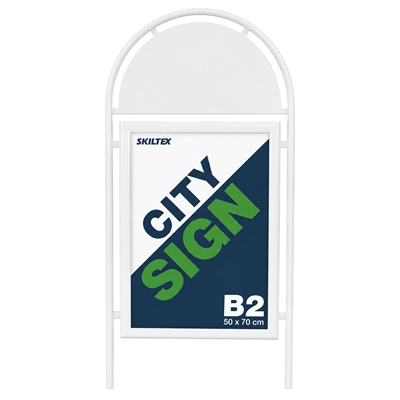 Toppdel til City Sign gatebukk - hvit - 50x70 cm