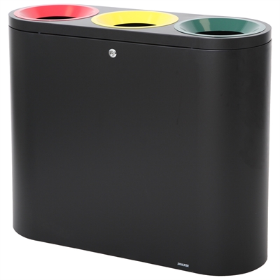 SKILTEX Trio station til Avfallssortering - 3x39L - Rød - Gul - Grønn