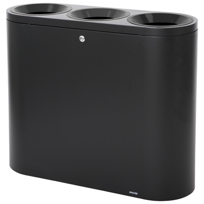 SKILTEX Trio station til Avfallssortering - 3x39L - Svart