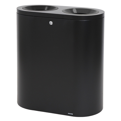 SKILTEX Twin station til Avfallssortering - 2x50L - Svart