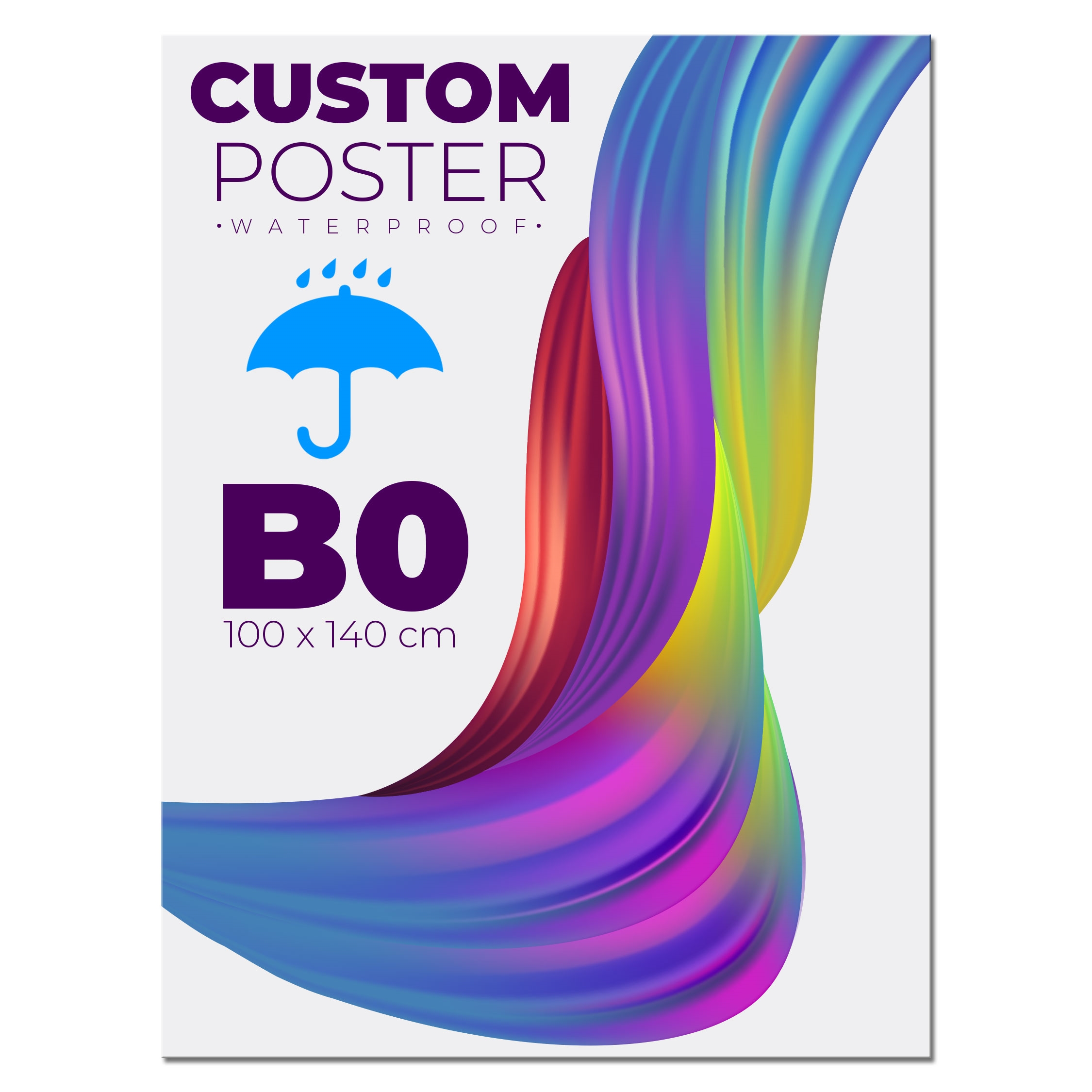 Utendørs vannfast plakat inkl. Trykk - 100x140 cm
