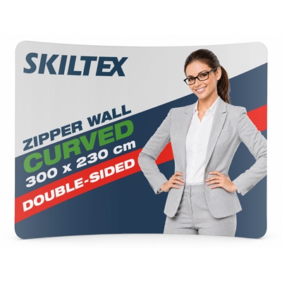 Zipper Wall Curved - 300x230 cm - Inkl. Trykk på begge sider