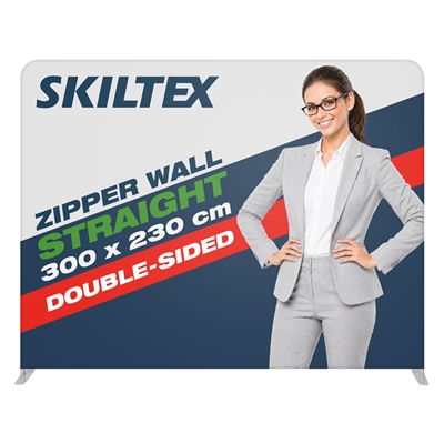 Zipper Wall Straight - 300x230 cm - Inkl. Trykk på begge sider