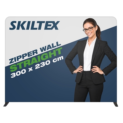 Zipper Wall Straight Svart - 300x230 cm - Inkl. Trykk