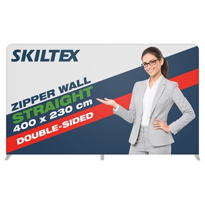 Zipper Wall Straight - 400x230 cm - Inkl. trykk på begge sider