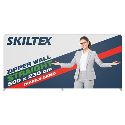 Zipper Wall Straight - 500x230 cm - Inkl. Trykk på begge sider