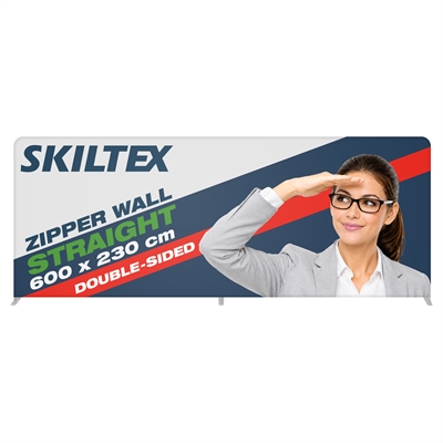 Zipper Wall Straight - 600x230 cm - Inkl. Trykk på begge sider