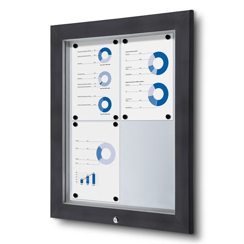 Antracit Premium 4xA4 Outdoor Whiteboard Uthengsskap