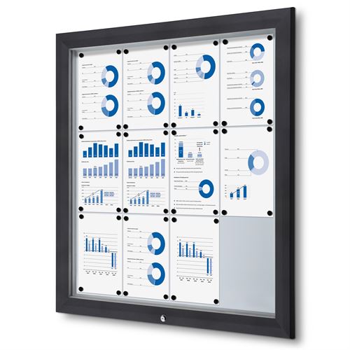 Antracit Premium 12xA4 Outdoor Whiteboard Uthengsskap