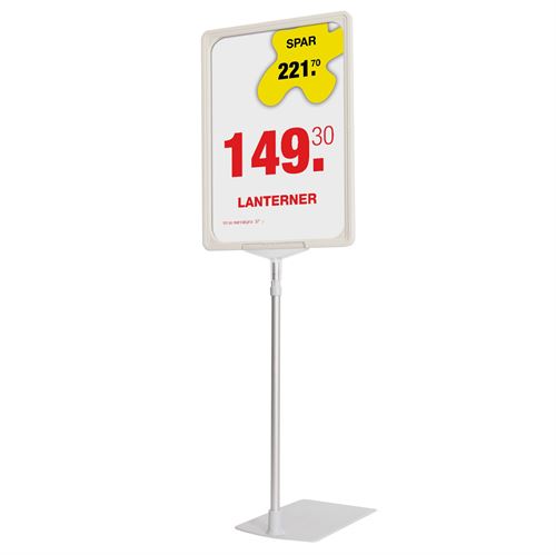 Biz ECO hvit skiltstativ med plastfot