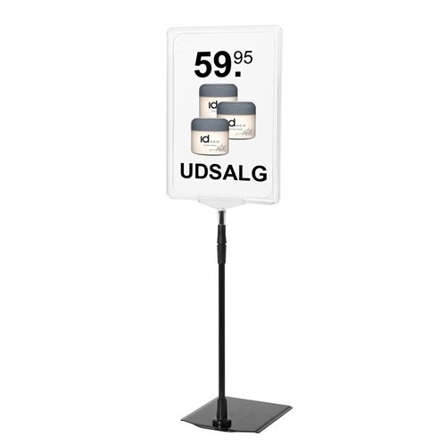 Biz Pro transparent skiltholder med metallfot - A4