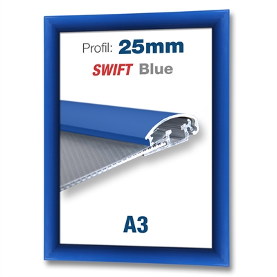 Blå Swift klikkramme med 25mm profil - A3