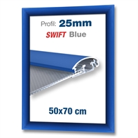 Blå Swift klikkramme med 25mm profil - 50x70 cm