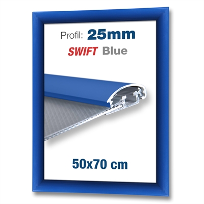 Blå Swift klikkramme med 25mm profil - 50x70 cm