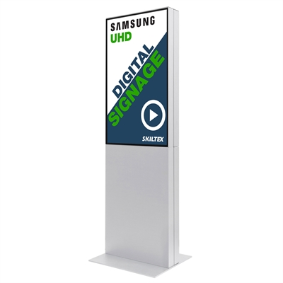 Dobbeltsidige digitale totem med en førsteklasses, rammeløs design.
