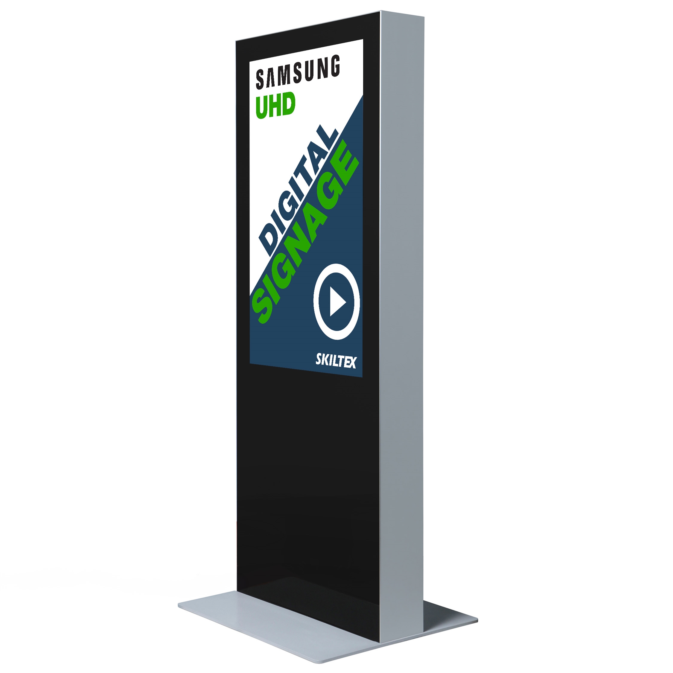 Dobbelsidig Digital Totem Skilt - Svart