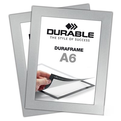 Selvklebende A6 Magnetramme - Duraframe® Sølv - 2-pak