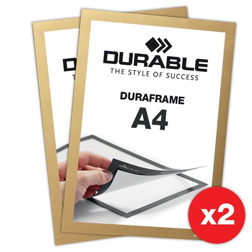 Selvklebende A4 Magnetramme - Duraframe® Gull - 2-pak