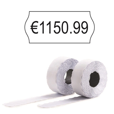 Etiketter til prismerkepistoler - 12x26 mm - Avtagelig - Hvit