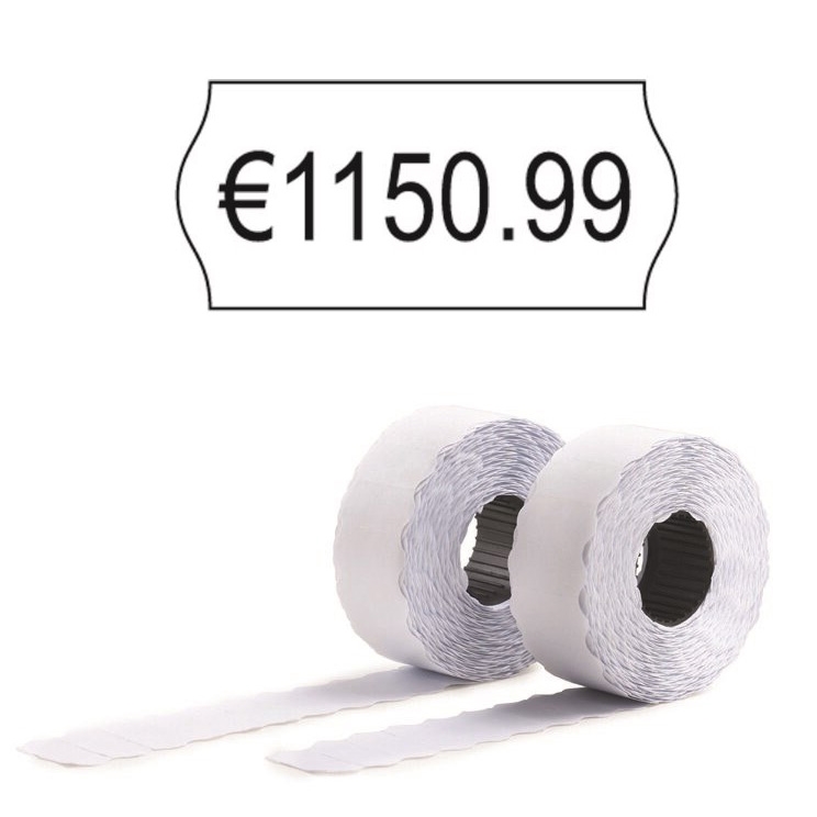 Etiketter til prismerkepistoler - 12x26 mm - Avtagelig - Hvit