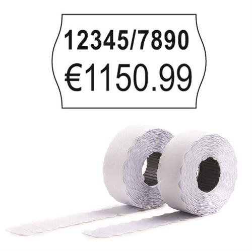 Etiketter til prismerkepistoler - 12x26 mm - Avtagelig - Hvit