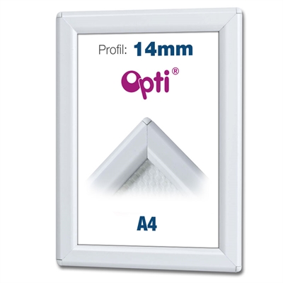 Hvit A4 Opti Color klikkramme  - 14mm profil