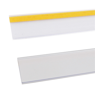 Hylleforkant med tape DBR 39 - 39 x 500 mm - Gjennomsiktig