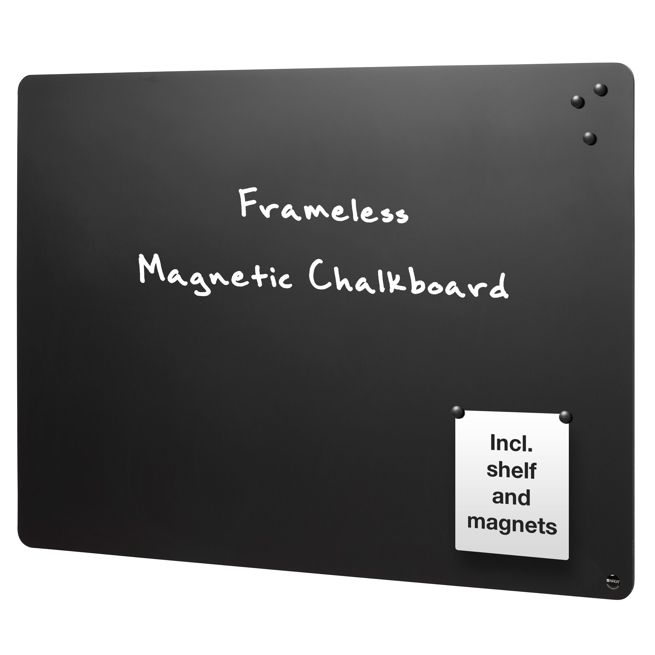 Naga rammeløs magnetisk krittavle - 117x87 cm