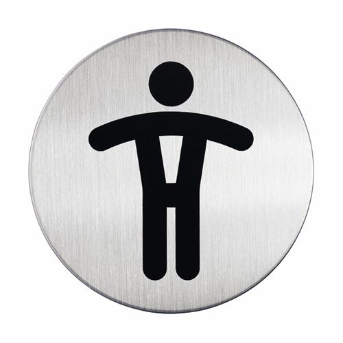 Herretoalett - Rundt pictogram skilt