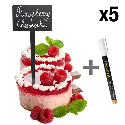 Mini rektangel kritt tavle spydskilt - Pakke med 5 stk