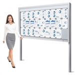 Frittstående Premium LED 27xA4 utendørs whiteboard oppslagsskap med nedgravingsstolper