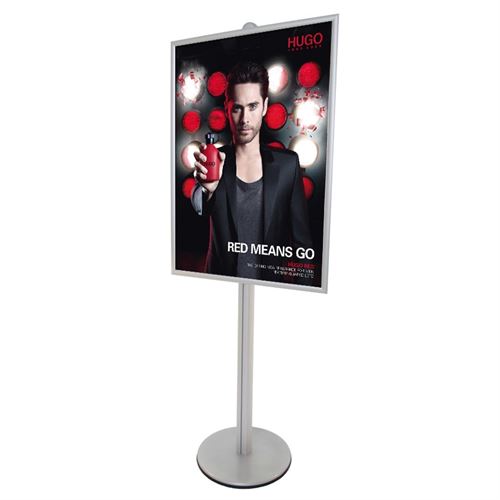 Aluminium plakatstativ montert med 1 stk klikkramme med 30mm avrundet profil.
