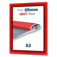 Rød Swift klikkramme med 25 mm profil - A3