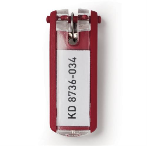 Røde nøkkelskilt til Durable nøkkelskap - 6-pakk