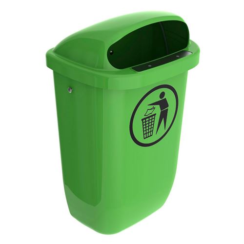 BinPro avfallsbeholder til vegg / stolpe - 50L - Grønn