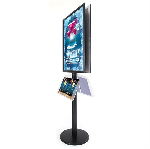 Dobbelsidig plakat og brosjyre display og matt svart
