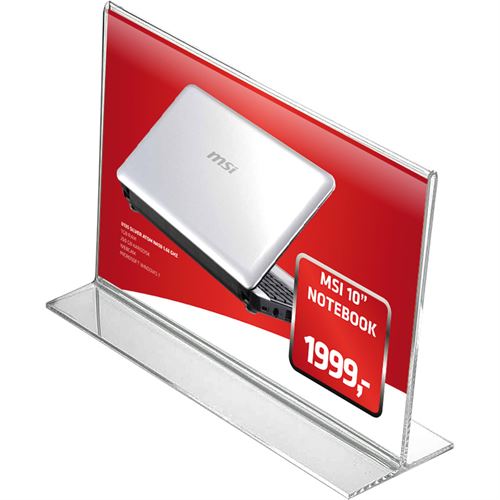 T-Stand Tverrformat Akrylholder - A8