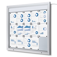 Premium LED Outdoor whiteboard skap med lys - 15xA4