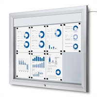 Premium LED Outdoor whiteboard skap med lys - 8xA4