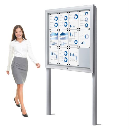 Premium Outdoor Whiteboard Uthengsskap med stolper