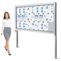 Premium 24xA4 Outdoor Whiteboard Uthengsskap med nedgravningsstolper