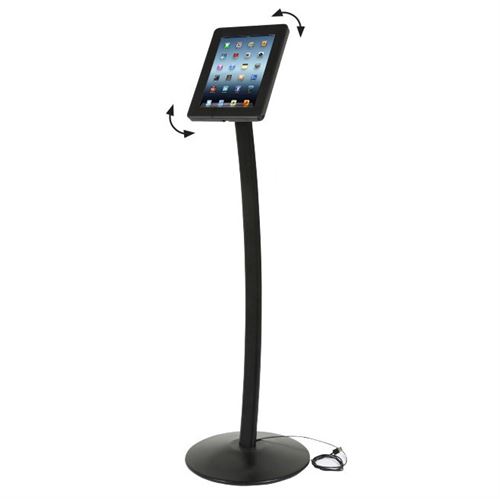 Universal curved iPad stativ til gulv - Svart
