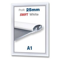 Hvit Swift klikkramme med 25mm profil - A1